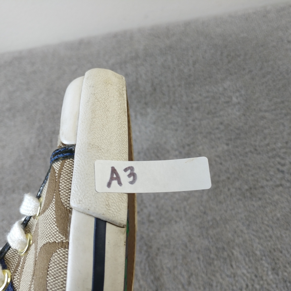 Coach Signature Logo Sneakers Womens Size 8 Shoes Brown Beige Low Top - Picture 10 of 10